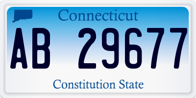 CT license plate AB29677