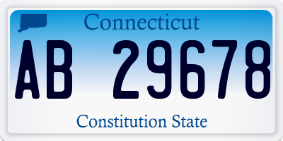 CT license plate AB29678