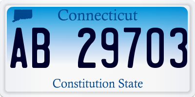 CT license plate AB29703