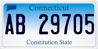 CT license plate AB29705