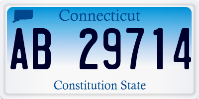 CT license plate AB29714