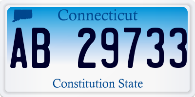 CT license plate AB29733