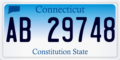 CT license plate AB29748