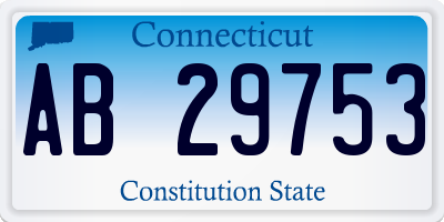 CT license plate AB29753