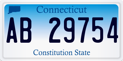 CT license plate AB29754