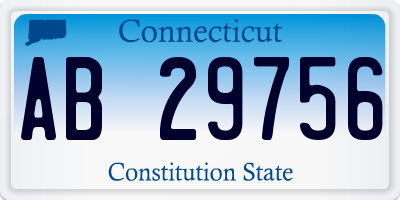 CT license plate AB29756