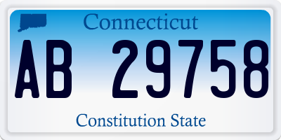 CT license plate AB29758