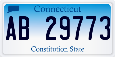 CT license plate AB29773