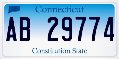 CT license plate AB29774