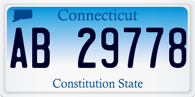 CT license plate AB29778