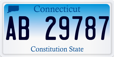 CT license plate AB29787