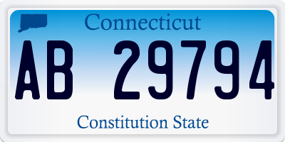 CT license plate AB29794