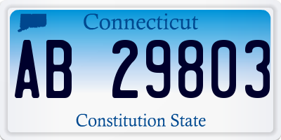 CT license plate AB29803