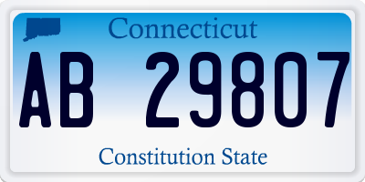 CT license plate AB29807