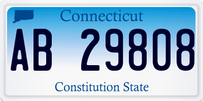 CT license plate AB29808