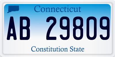 CT license plate AB29809
