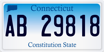 CT license plate AB29818