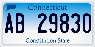 CT license plate AB29830