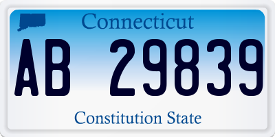 CT license plate AB29839