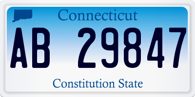CT license plate AB29847