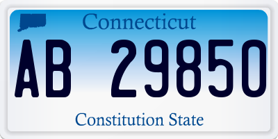 CT license plate AB29850