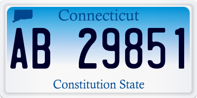 CT license plate AB29851