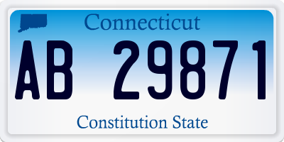 CT license plate AB29871