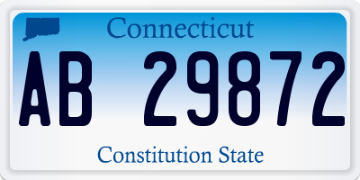 CT license plate AB29872