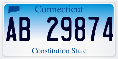 CT license plate AB29874