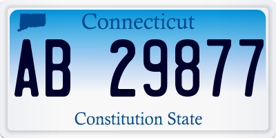 CT license plate AB29877