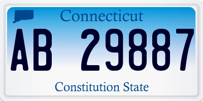 CT license plate AB29887
