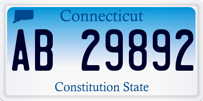 CT license plate AB29892