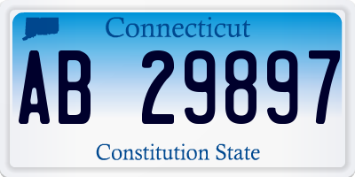 CT license plate AB29897