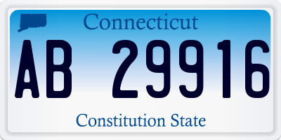 CT license plate AB29916
