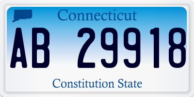 CT license plate AB29918