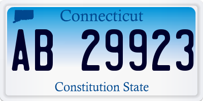 CT license plate AB29923