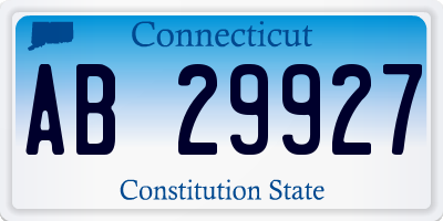CT license plate AB29927