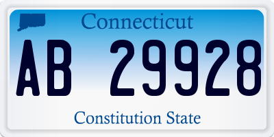 CT license plate AB29928