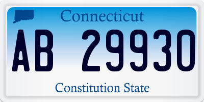 CT license plate AB29930