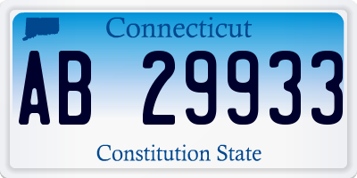 CT license plate AB29933