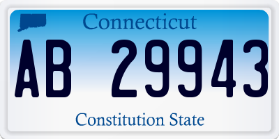 CT license plate AB29943