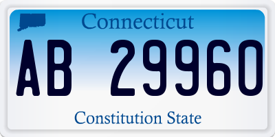 CT license plate AB29960