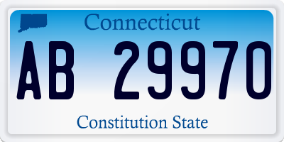 CT license plate AB29970