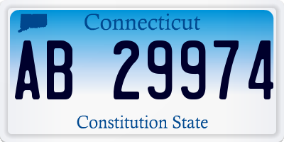 CT license plate AB29974