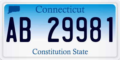 CT license plate AB29981