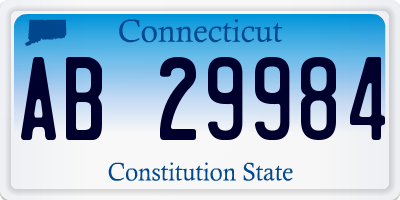 CT license plate AB29984