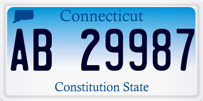 CT license plate AB29987