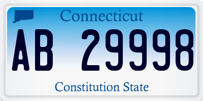 CT license plate AB29998