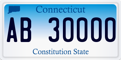 CT license plate AB30000