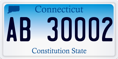 CT license plate AB30002